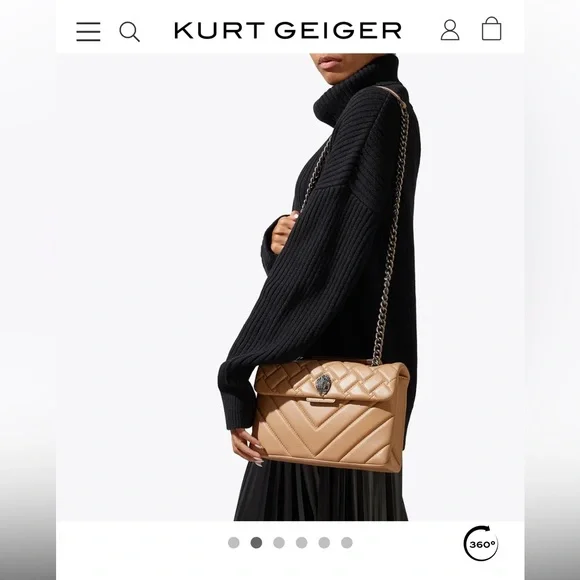 *MOVING SALE* Kurt Geiger London Leather Kensington Bag in Camel - Picture 2 of 16